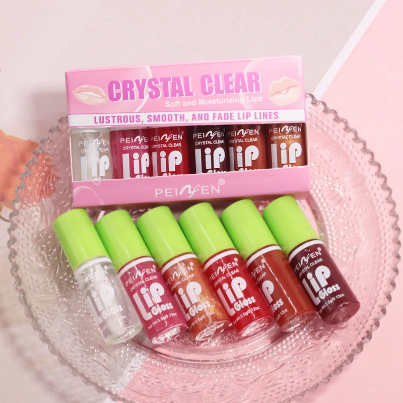 6-pack Lip Care Oil Jelly Moisturizes Lip Enrichment Oil Liquid Transparent Charm Women Hydrating Glaze Plumper Set lip gloss lip makeup lip glaze lip oil lip plumper