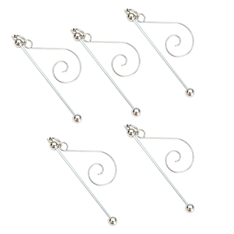 Set of 5 Practical Beadable Blanks Accessory Metal Beadable Hnaging Ornament for Christmas Decors and Gift Making