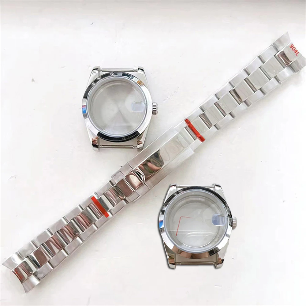 

High Quality NH35 Case Strap Set, Oyster Perpetual Sapphire Glass Watch Case 36mm, Mid-Polished Bracelet, for NH35 NH36 Movement
