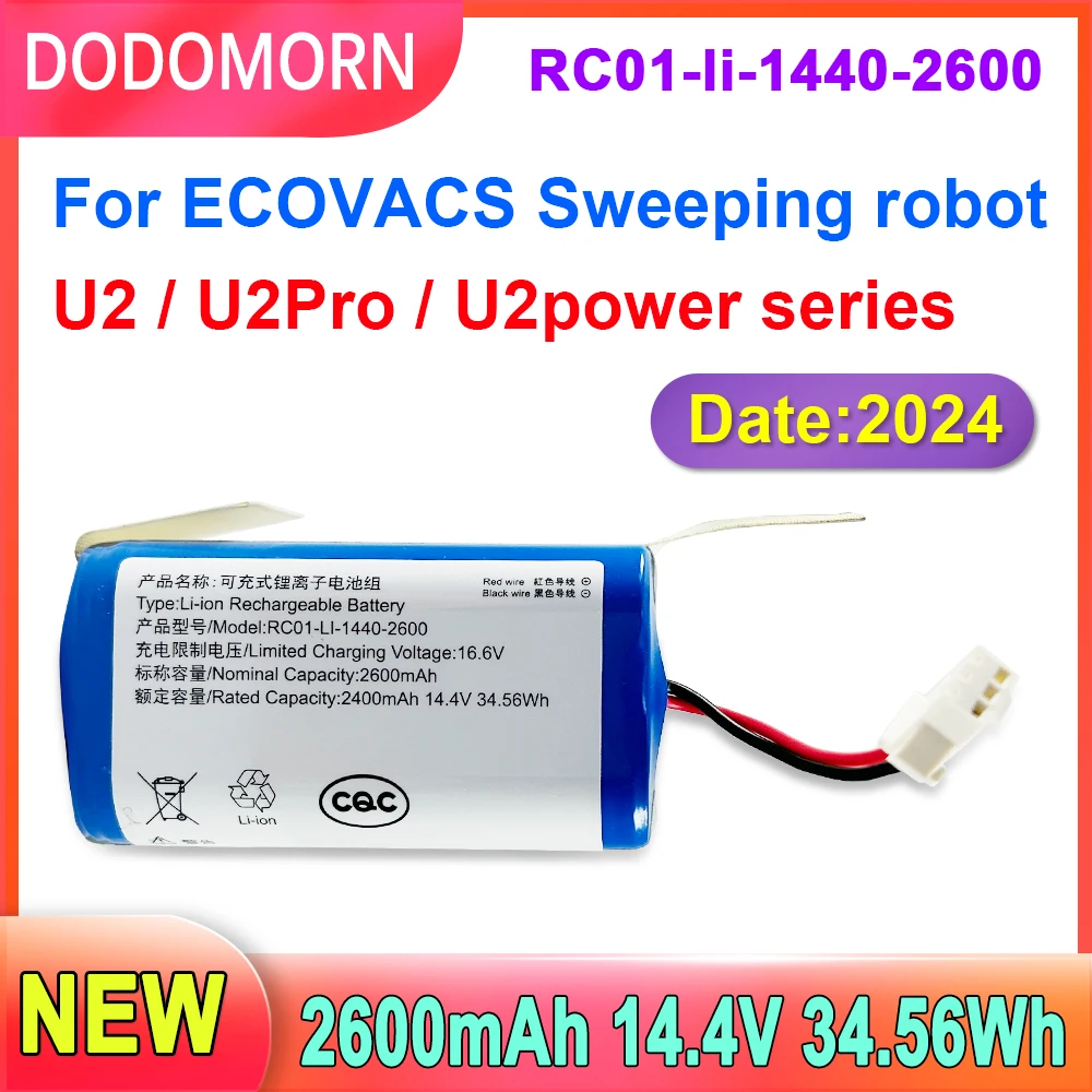 DODOMORN для робота-уборщика ECOVACS U2,U2Pro,U2power,K600,K650,K680,K700,DH35,DH36,DS35, Высококачественная батарея