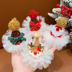 Bowknot Christmas Hairpin Santa Claus Merry Christmas Decor Christmas Hat Headband Red Barrette Kids Gifts