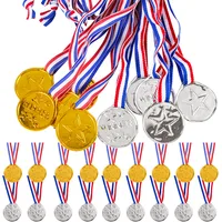 10Pcs Plastic Gold Winner Award Medals Kids Birthday Party Favors Sports Game Prize Toys Soccer Football Party Pinata Filler