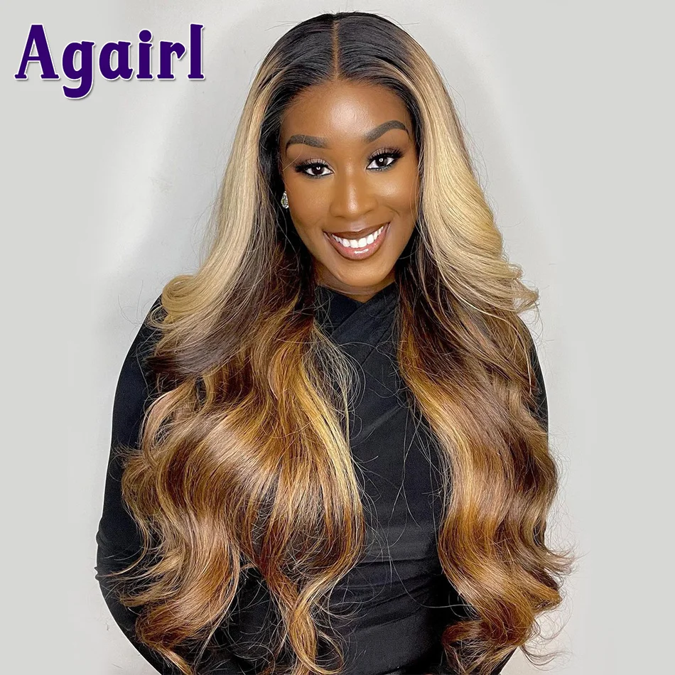 

Highlight Blonde Brown 5x5 Lace Closure Wig 13x6 Body Wave Lace Front Wig 1B/27 Colored Human Hair 32 Inch 13x4 Lace Frontal Wig