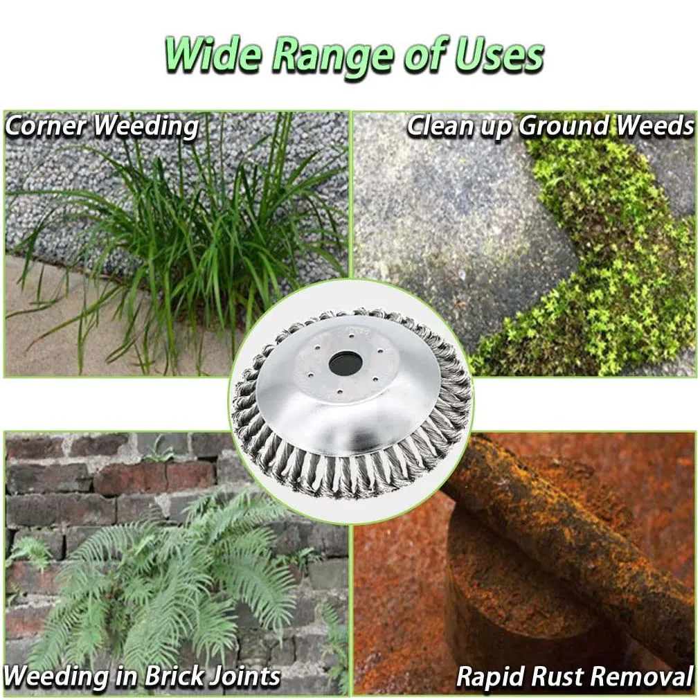 Mower With 6 Inch Steel Wire Weeding Head Wheel Kink 6 Inch Steel Wire Weeding Head Accessories Garden Tools Brush Disc