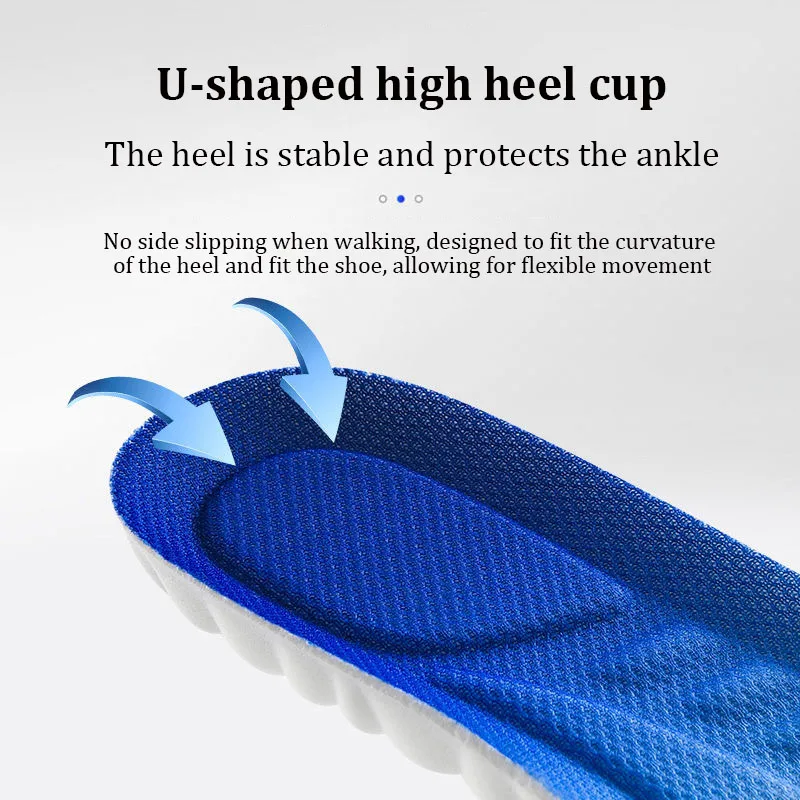 Breathable Orthopedic Shock Absorption Insoles with Arch Support for Sport and Running Shoes