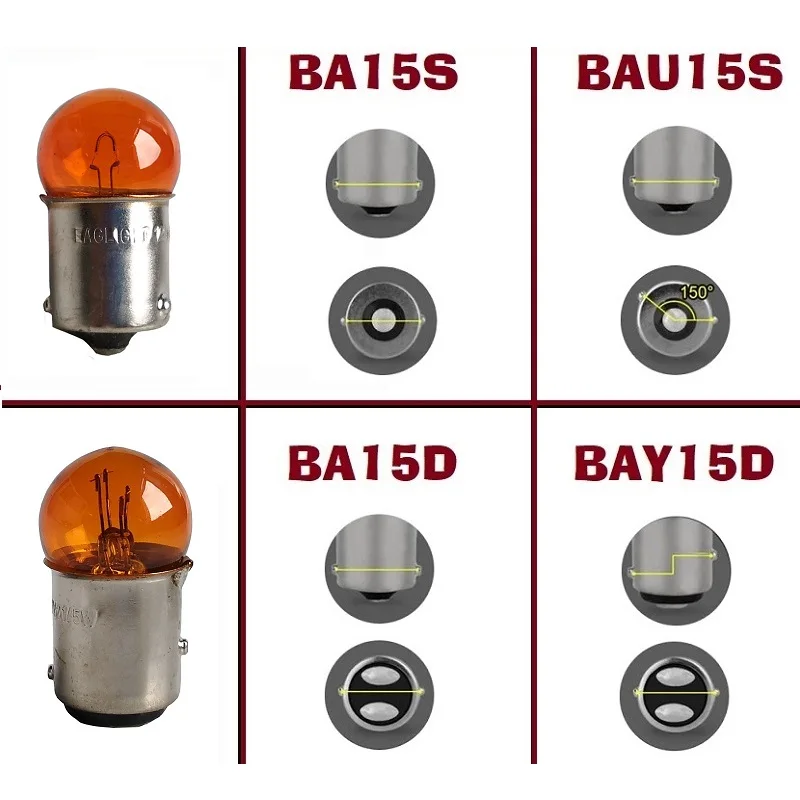 Sonew lumière BA15S 2PC BA15S lumière 4W 360 degrés éclairage 12V
