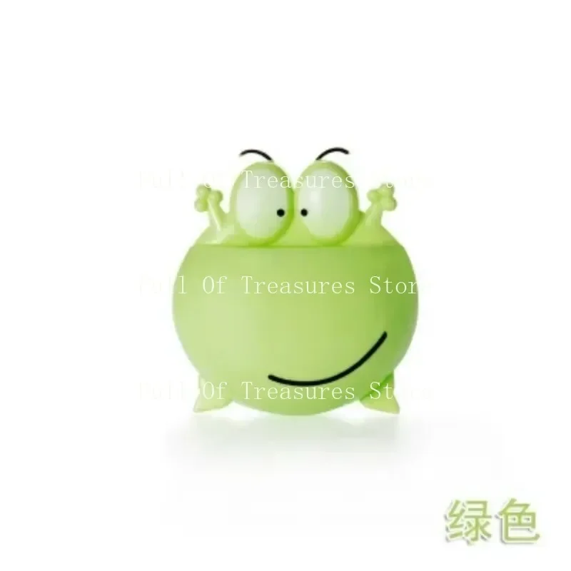 Wall mounted toothbrush holder with children's suction cups, toothpaste storage room, cute frog pattern, cartoon, house, T1
