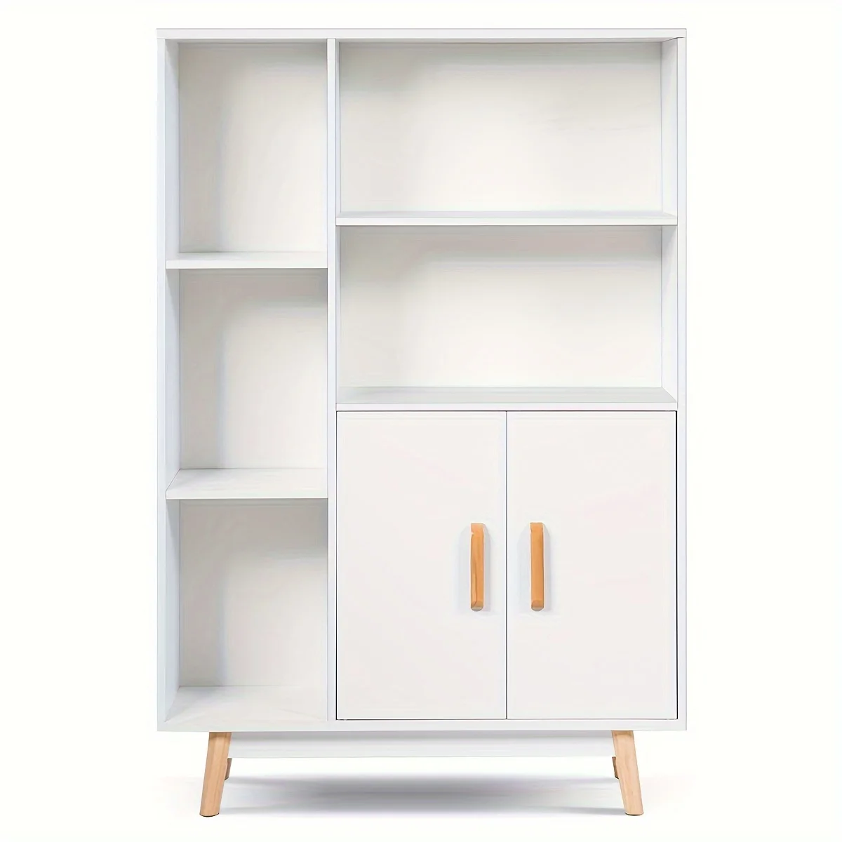 1pc Floor Storage Cabinet, Free Standing, Wooden Display, Bookcase, Side Decor Furniture
