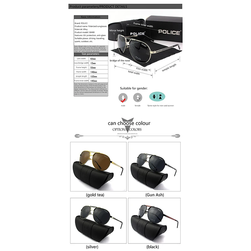 Men's Women's Polarized Sunglasses Uv Resistant Large Frame Driving Glasses polarized sports glasses polarized glasses women sunglasses uv protection glasses polarized goggles