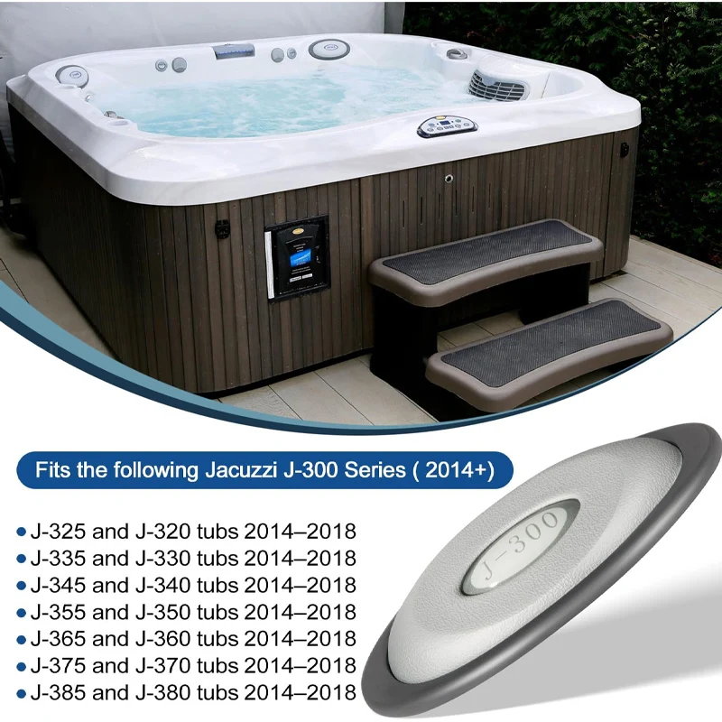 WGmyatto 4-Pack Oval Pillow Inserts & Back Mounts For Jacuzzi J-300 Series Hot Tub – Gray
