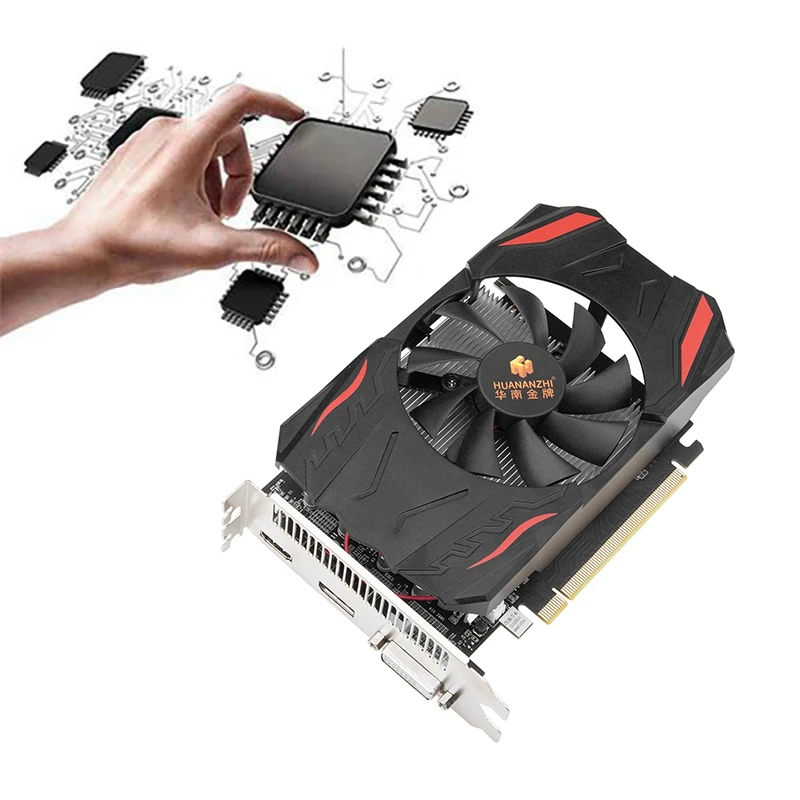 good pc graphics card HOT-HUANANZHI Graphics Card GTX1050TI 4GB 128Bit GDDR5 1291Mhz 7680X4320 DVI VGA HDMI-Compatible PCIE16X Computer Game Graphics graphics card for pc