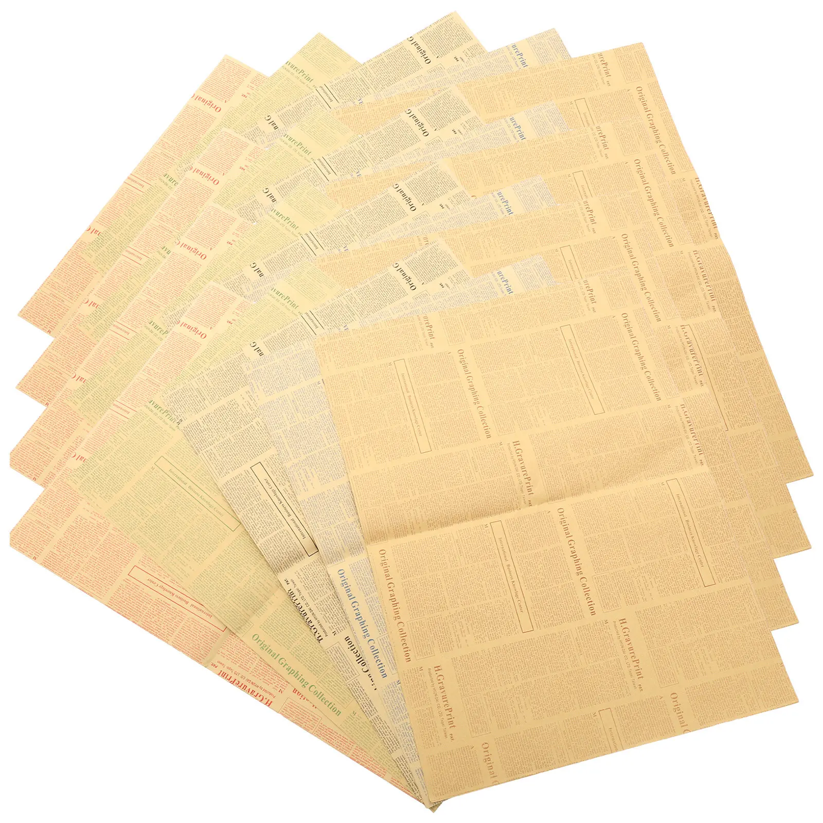 20Pcs 갈색 크래프트 신문 포장지 선물 꽃 꽃다발 포장 아트 공예에 대한 빈티지 레트로 클래식 디자인