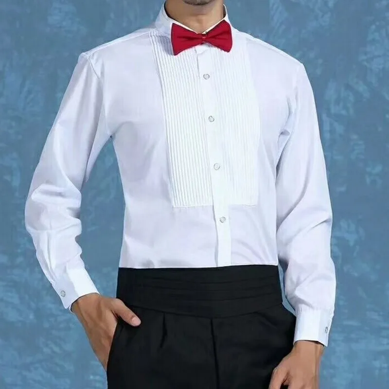 3 Styles Groom Tuxedos Mens Dress Shirt Best Man Groomsmen White Men Wedding Shirt A10000