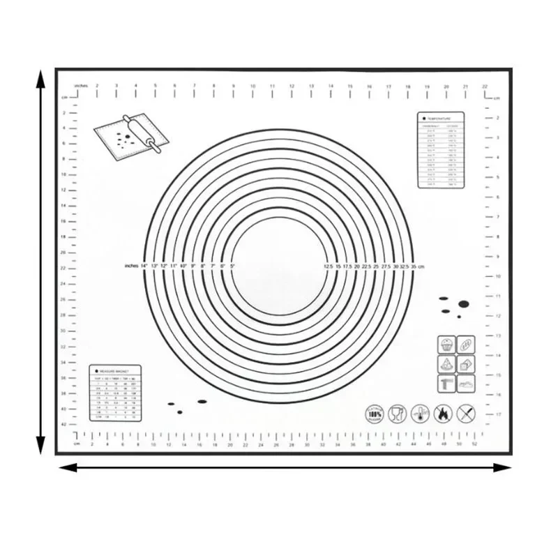 

baking mat silicone pad kneading dough mat fondant pad with scale high temperature resistant non-stick non-slip baking tool 1pcs