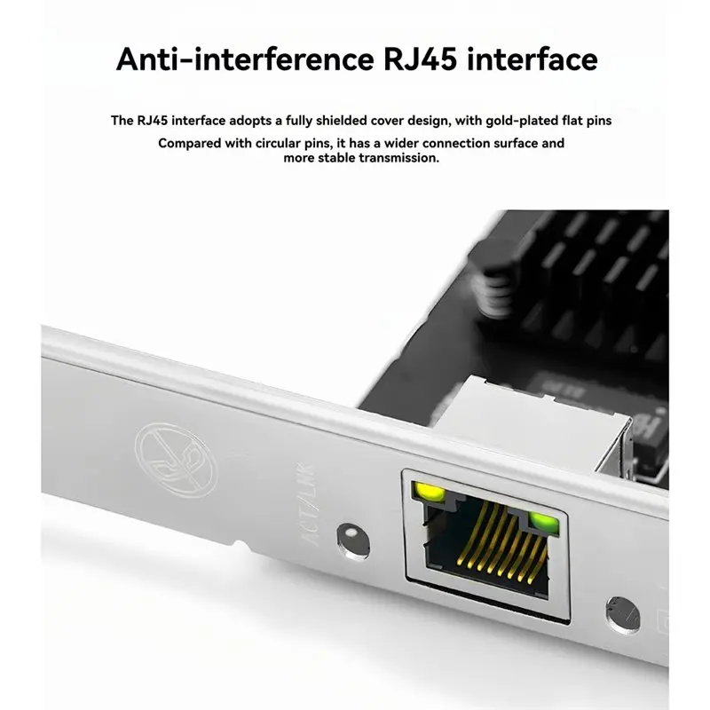 독창적인 5Gbps PCI-E to RJ45 네트워크 카드 RTL8126 100Mbps/1G/2.5G/5G 기가비트 이더넷 PCIE 무선 어댑터 PC용 Win10 11