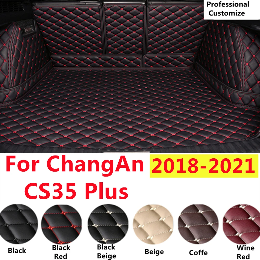 

SJ Custom Full Set Fit For ChangAn CS35 Plus 2021-2018 Auto Fittings Waterproof Car Trunk Mat Tail Boot Tray Liner Rear Cargo