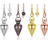 Péndulo de espiga de Metal de cobre, Pendulo de energía para adivinación, curación Wicca, Energía Reiki puntiaguda, péndulo espiritual pendulos adivinacion profesional metalicos joyeria espiritual x050 1