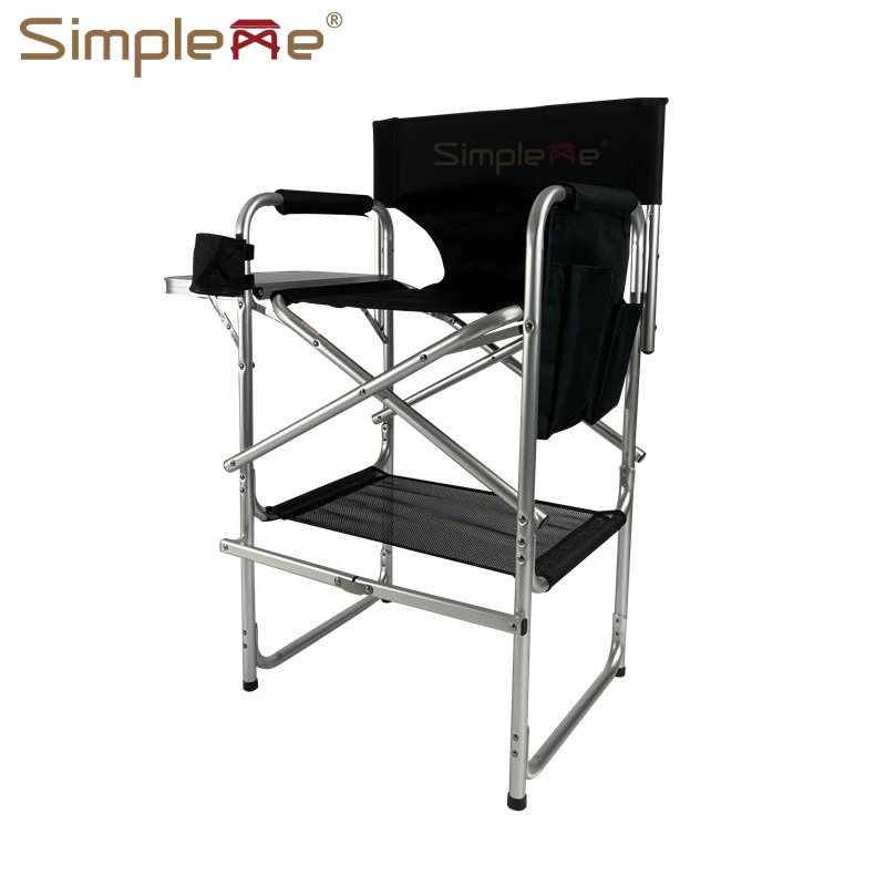 Simple Lightweight 28 Inch Salon Tall Aluminium Folding Director Chair Makeup Chairs - Image 2