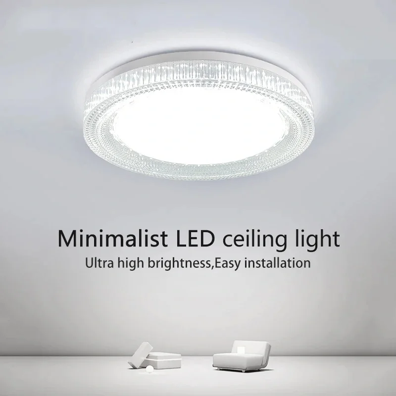 Modern LED Ceiling Light AC85-265V Circular Crystal Home Light 18W 24W ...