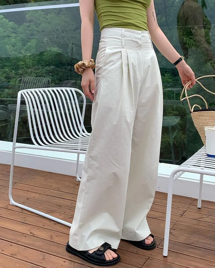 

Women's Korean design vintage high waisted casual pants for workwear