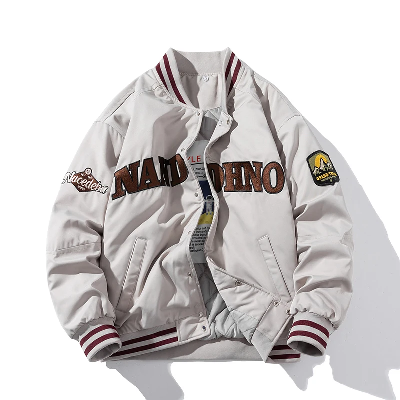 

Vintage Baseball Jacket Men Women Letter Varsity Jacket Embroidery Harajuku Autumn Winter Couple Coat Parka American Button 2022