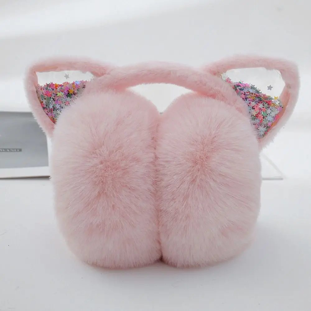 Cat Ears Animal Earmuffs Winter Soft & Warm Foldable Ear Covers Furry Fleece Ear Warmers for Women Girls