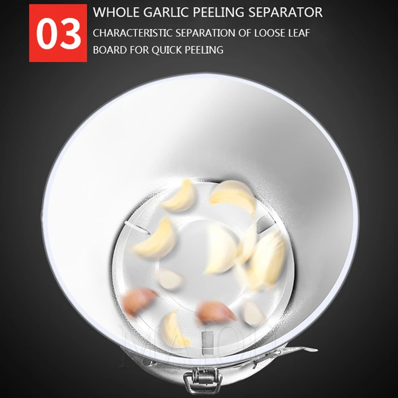 110/220V Electric Garlic Peeler Machine Peeling Stainless Steel Commercial for Home Grain Separator Restaurant Barbecue 4
