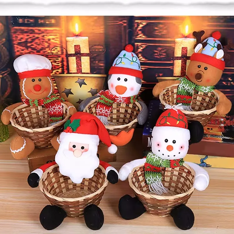 Christmas Candy Packaging Merry Christmas Candy Storage Basket Santa Claus Storage Basket Christmas Candy Decoration Xmas Gifts Box
