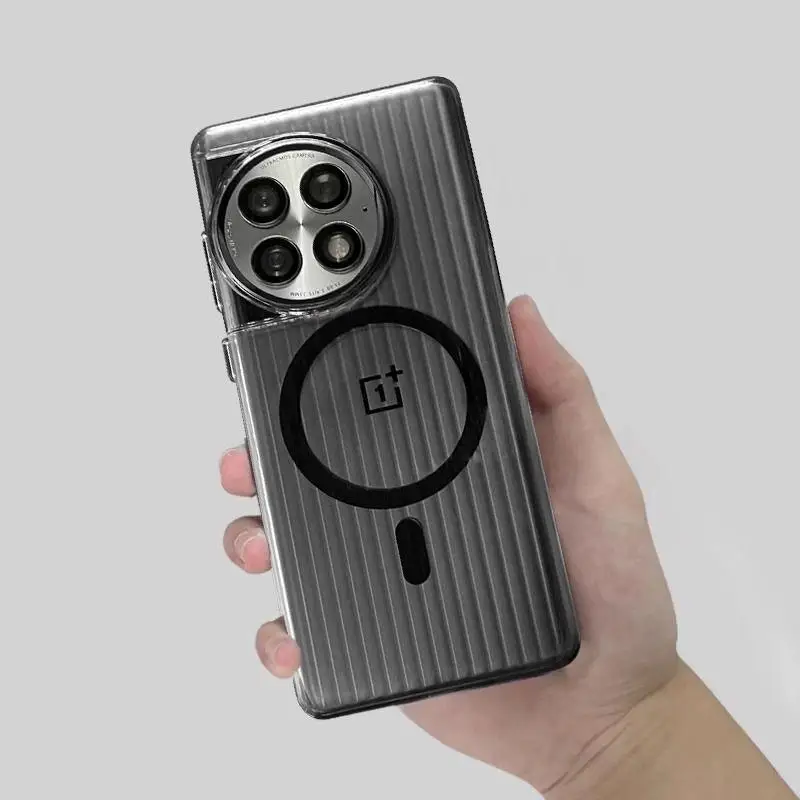 Fashion Corrugated Transparent Magnetic Anti-Fall Phone Case