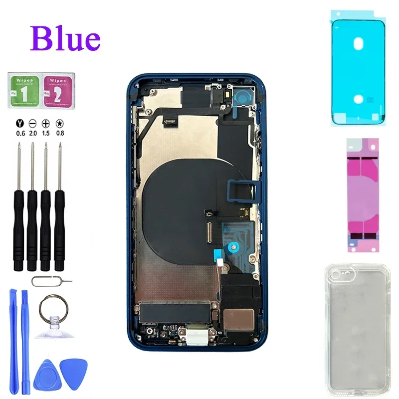 Square Full Assembly Back Middle Frame For For iPhone 8 SE 2020 SE2 2nd Chassis Full Housing Assembly Battery Cover With Flex 6