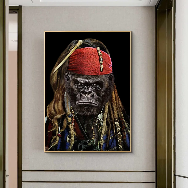 

Плакаты на стену с изображением пиратского платья Gorilla, Картина на холсте, декор гостиной, спальни, скандинавские плакаты, принты, настенные картины