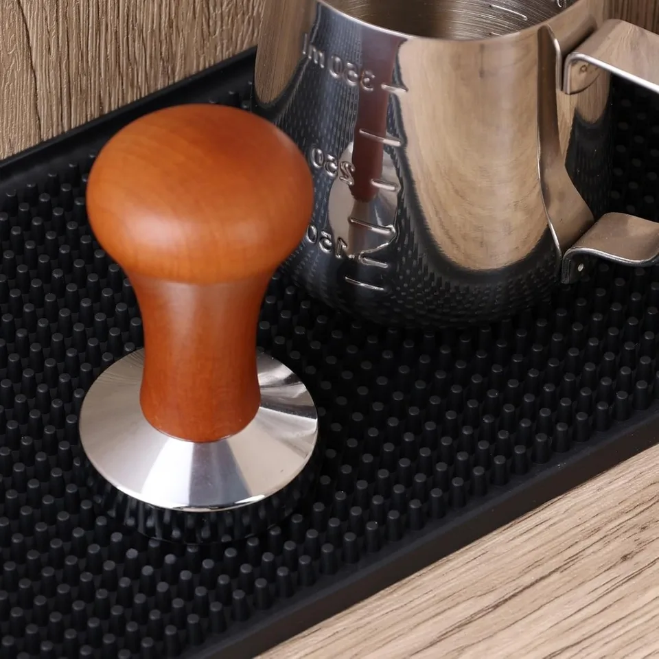 Tappetino Da Bar Antiscivolo Termoresistente | Gomma PVC Morbida 15x30 Cm Nero | Posacavo Per Lavello, Macchina Caffè, Cucina | Proteggi Superfici