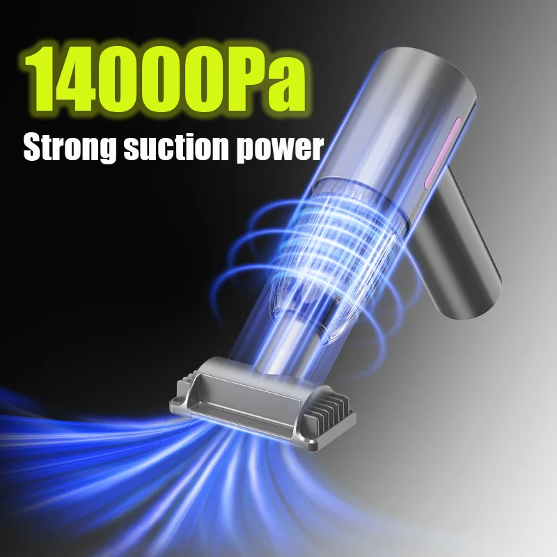 14000PA Car Vacuum Cleaner Mini Cleaning Machine Strong Suction USB Handheld for Car Home Appliance Portable Wireless Cleaner