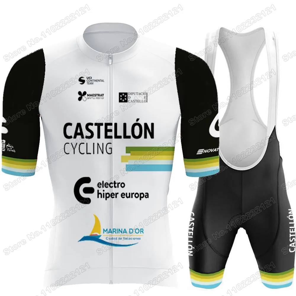 Cycling Jersey Set Men Cycling Clothing Road Bike Shirt Suit Bicycle Bib Shorts MTB Maillot Electro Hiper Europa Castell&oacute;n