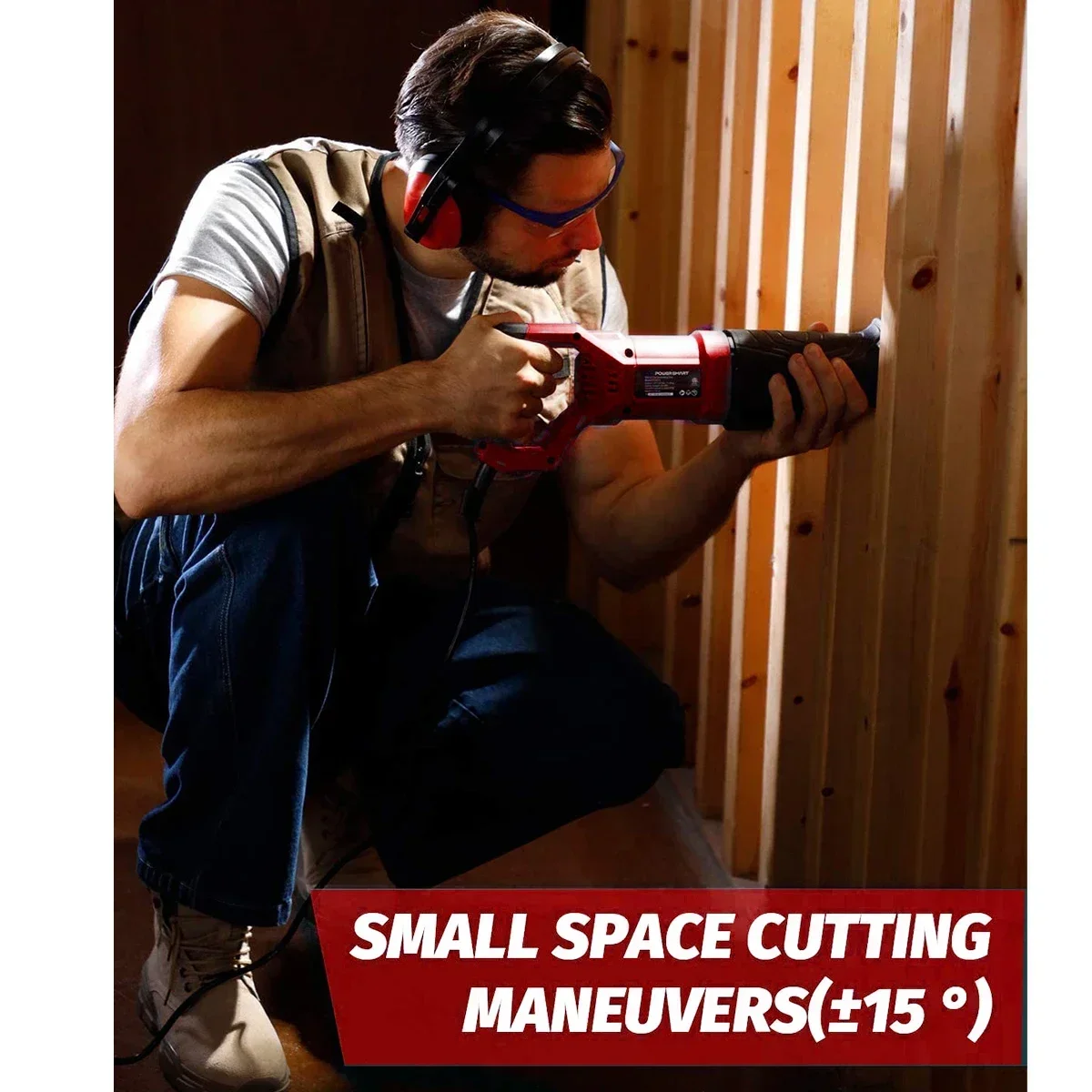 900W Electric Reciprocating Saw 7.5A 2800SPM Reciprocating Saw Corded Electric Hand with 5 Blades for Cutting Wood Metal PVC