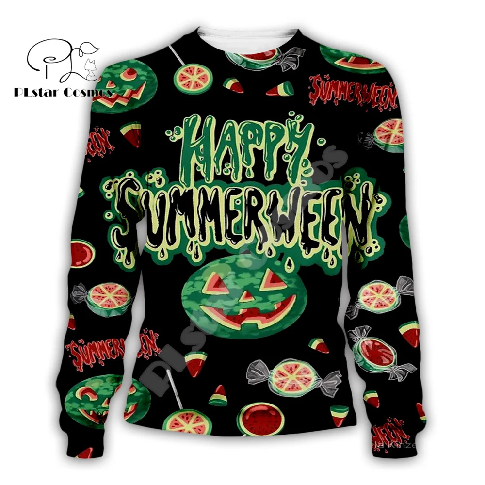 Halloween Pumpkin Skull Ghost Tattoo Retro Colorful Tracksuit Harajuku Pullover 3DPrint Streetwear Casual Jacket Funny Hoodies G
