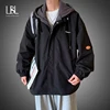 LBL Men's Fashion Jackets 2022 High Street Trendy Solid Cargo Coat Jacket Male Casual Hooded Jacket Spring and Autumn Jacket Men 1