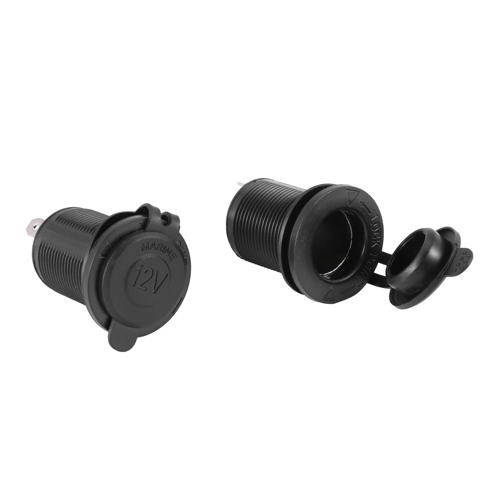 2 X Presa Di Corrente 12V Presa Accendisigari Da Incasso Per Auto Moto Barca
