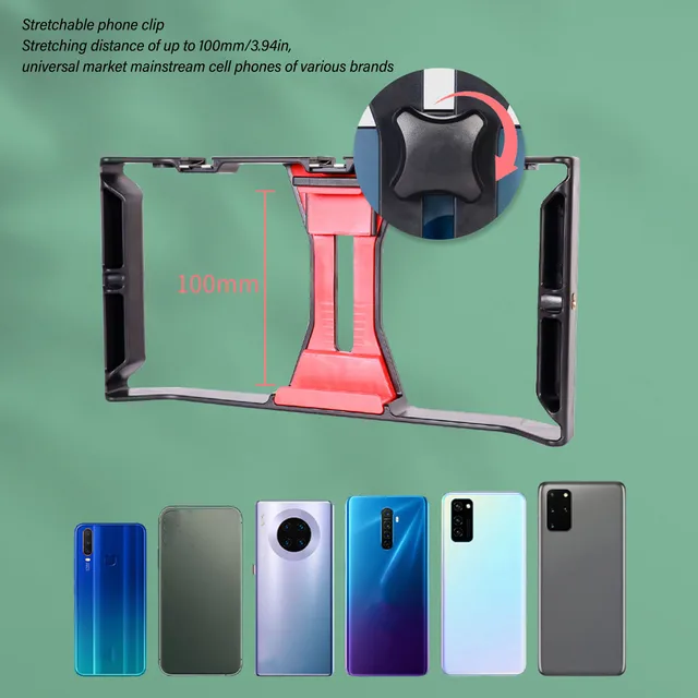 Phone Shooting Rig Stabilizer Professional Phone Handheld Rabbit Cage Adjustable 1/4 Inch Screw Port for Shooting for Video 3