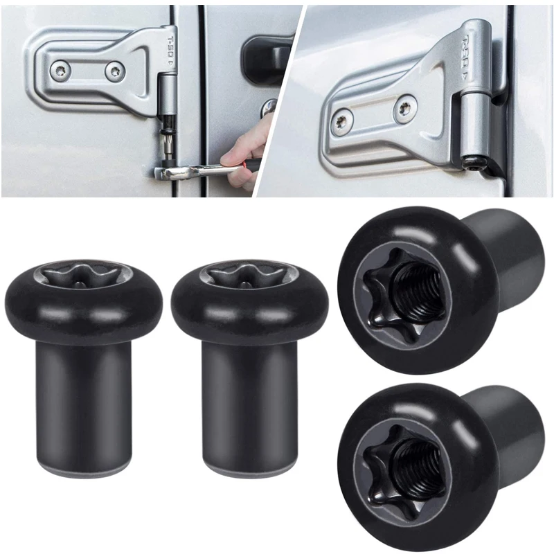 

4 PCS Door Hinge Nuts For Jeep Wrangler JK JKU JL JLU Sports Sahara Freedom Rubicon Gladiator JT 2/4-Door 2007-2021