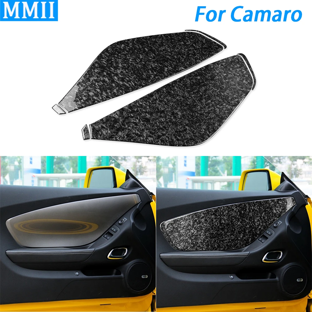 

Кованая дверь из углеродного волокна для Chevrolet Camaro 2010-2015, обе боковые панели, отделочная крышка, аксессуары для украшения интерьера автомобиля, наклейка