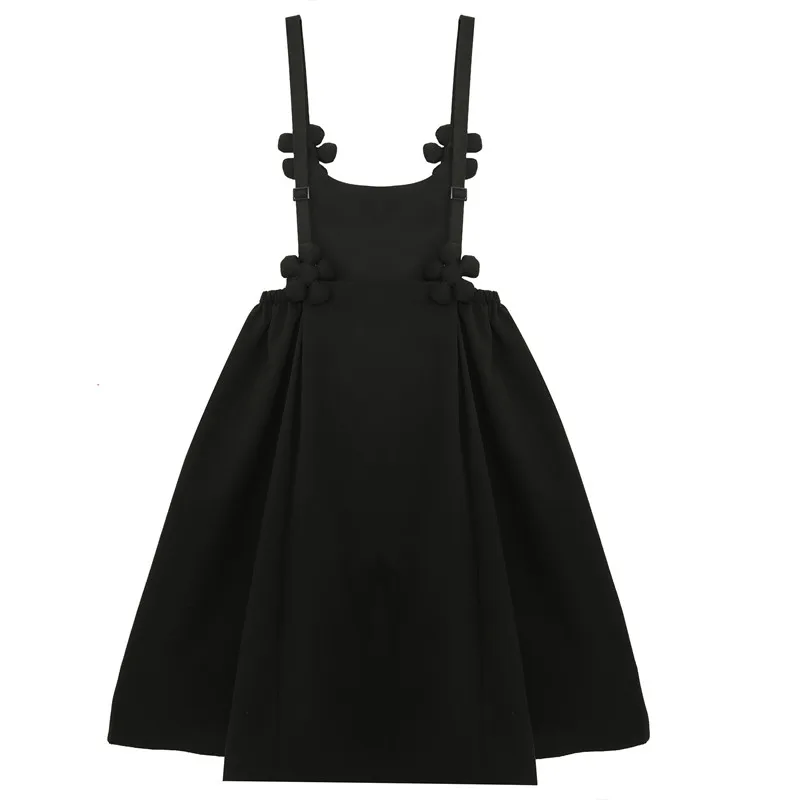 VANOVICH 2022 Spring and Autumn New Women's A-LINE Dress Knee-Length Spaghetti Strap Appliques Fashion Elastic Waist | Женская