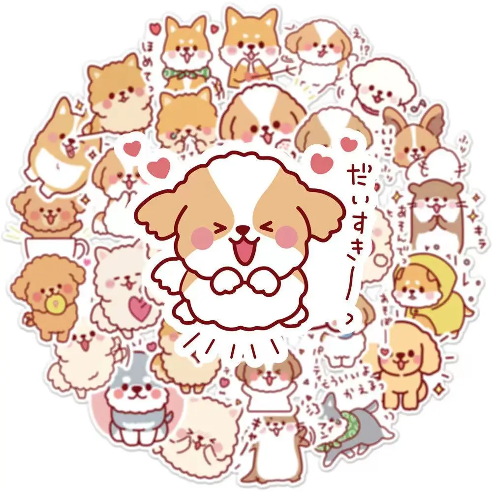 Cute Animal Pet Dogs Stickers Graffiti Stickers DIY Skateboard Motorcycle Luggage Phone Case Stickers Kids Toy Decor Stickers