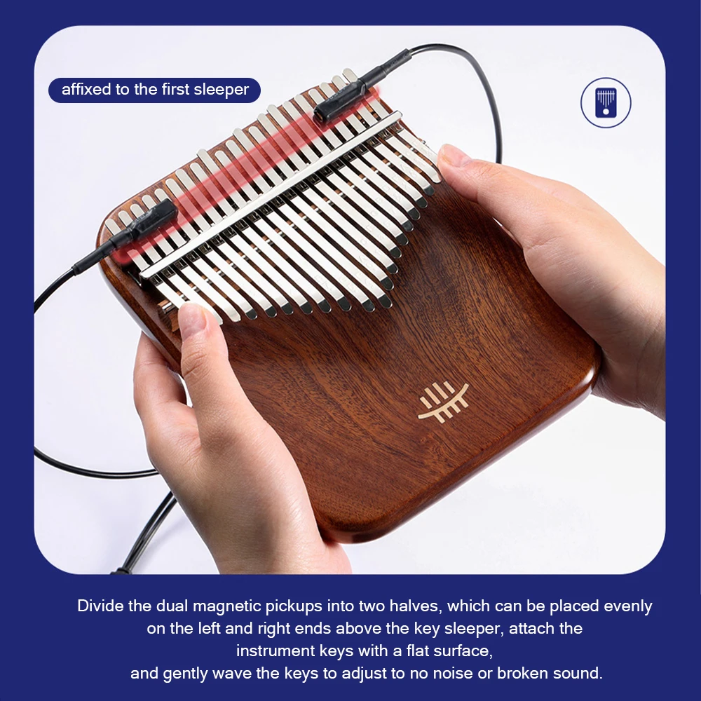 

Universal Pickup Multifunctional Double Head Hole Accessories for Drum Kalimba Thumb Piano Pickup Free Magnetic Suction Steel