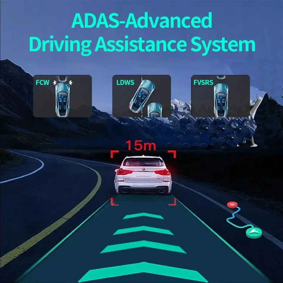 Bluavido 스마트 안드로이드 8.1 자동차 미러 DVR, GPS 네비게이션, HD 1080P 비디오 레코더 카메라, ADAS 32G ROM, 오리지널 브래킷 추가, 4G RAM
