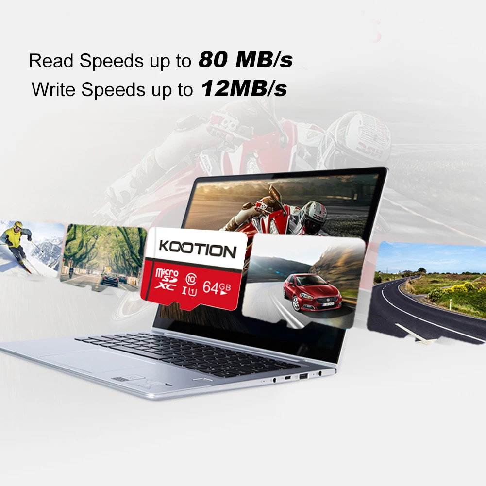 KOOTION 마이크로 SD 플래시 메모리 카드, U1 클래스 10 TF 카드, 휴대폰 및 컴퓨터용 미니 SD 카드, TF 메모리 플래시 카드, 128GB, 64GB, 32GB, 16GB