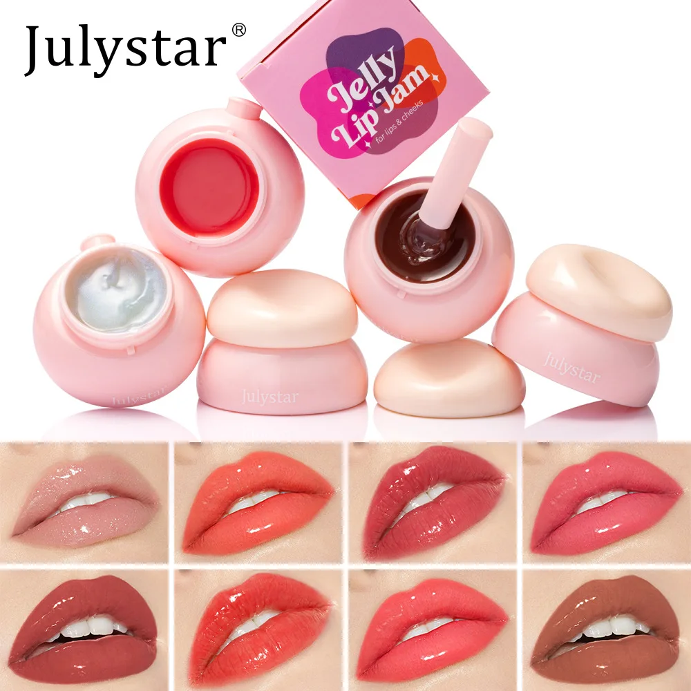 8 kleuren potglans hydraterende spiegelglas Li Glaze Listick hydraterende gel in blik Lis Cheek Blush crème tint_voghion.com