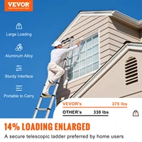 VEVOR Telescoping Ladder 12.5 FT Aluminum One-Button Retraction Collapsible Extension 375 LBS Capacity w/Non-Slip for Home RV 2