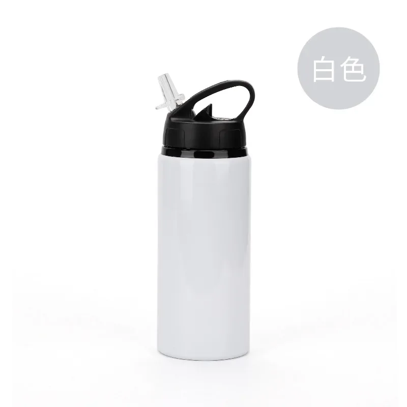 자전거 캠핑 하이킹 여행 등산을위한 컬러 캡이있는 5 개/몫 600ml 승화 알루미늄 스포츠 물병
