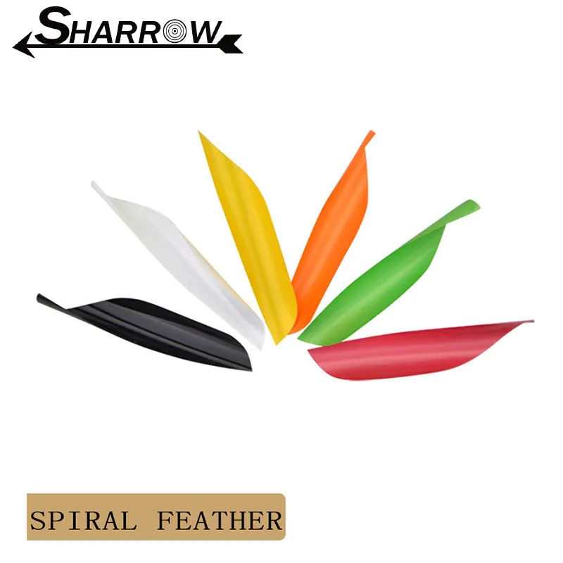 50pcs Archery 1.75inch Spiral Feather for Carbon Arrow Aluminum Arrow Right Wing Feather Hunting Bow Shooting Accessories